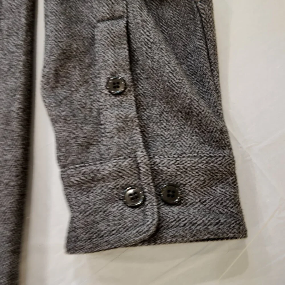 Bonobos | Grey Herringbone Sweater Overshirt | Size Large - Picture 5 of 10